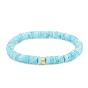 Larimar heishi bracelet | AAA Larimar Bracelet | 100% Authentic Larimar bracelet | Natural Larimar Bracelet | Rare Dominican Larimar