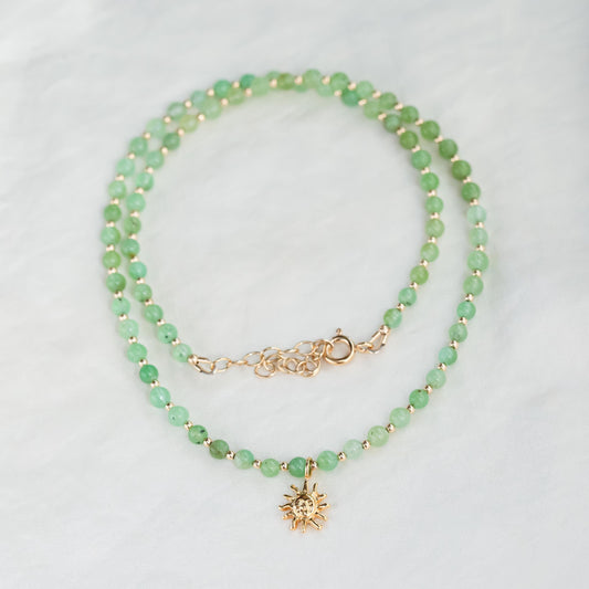 Australian Chrysoprase beaded necklace | happy Chrysoprase jewelry | green gemstone beaded necklace | AAA chrysoprase necklace