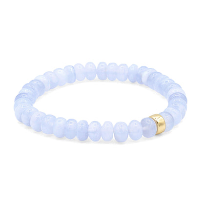 AAAA+ Blue Lace Agate bracelet 8mm - healing crystal bracelet - elastic bracelet - chakra stones - Blue Lace Agate jewelry Blue Lace Agate