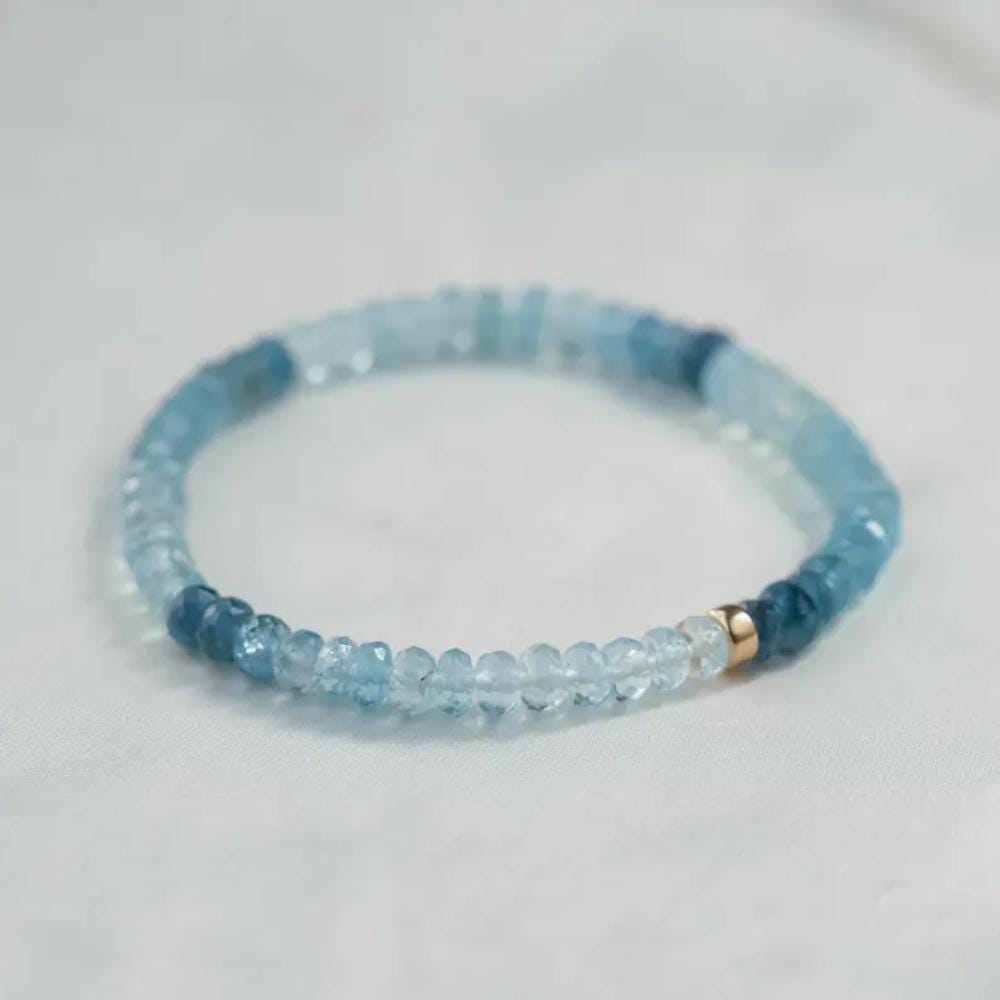 RARE Santa Maria aquamarine | AAAA+ Aquamarine Bracelet | Mini Aquamarine | Beaded Aquamarine Bracelet | Aquamarine Jewelry | Aquamarine