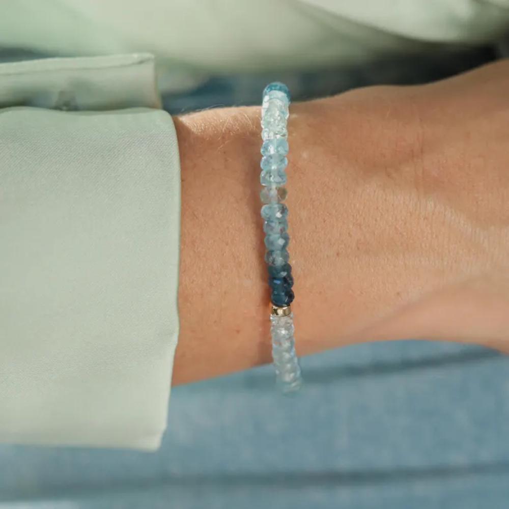 RARE Santa Maria aquamarine | AAAA+ Aquamarine Bracelet | Mini Aquamarine | Beaded Aquamarine Bracelet | Aquamarine Jewelry | Aquamarine