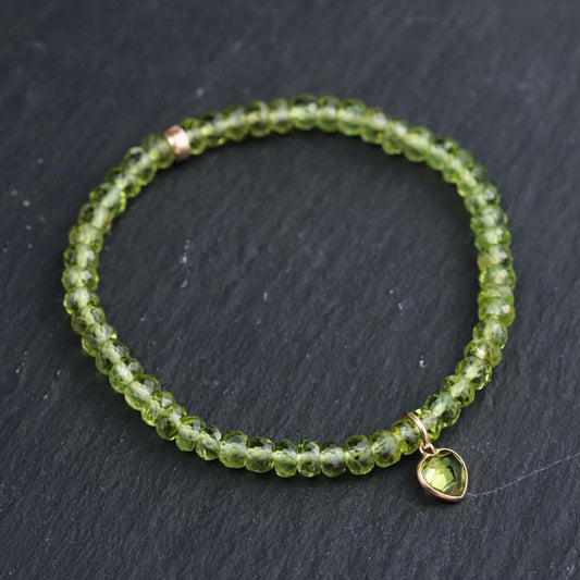 14K GOLD peridot bracelet, peridot 14K gold bracelet, women's AAAA peridot bracelet, highest quality peridot jewelry