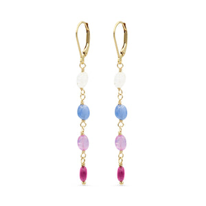 14K gold filled sapphire earrings, AAAA+ sapphire earrings, gold filled sapphire drop earrings, genuine sapphire