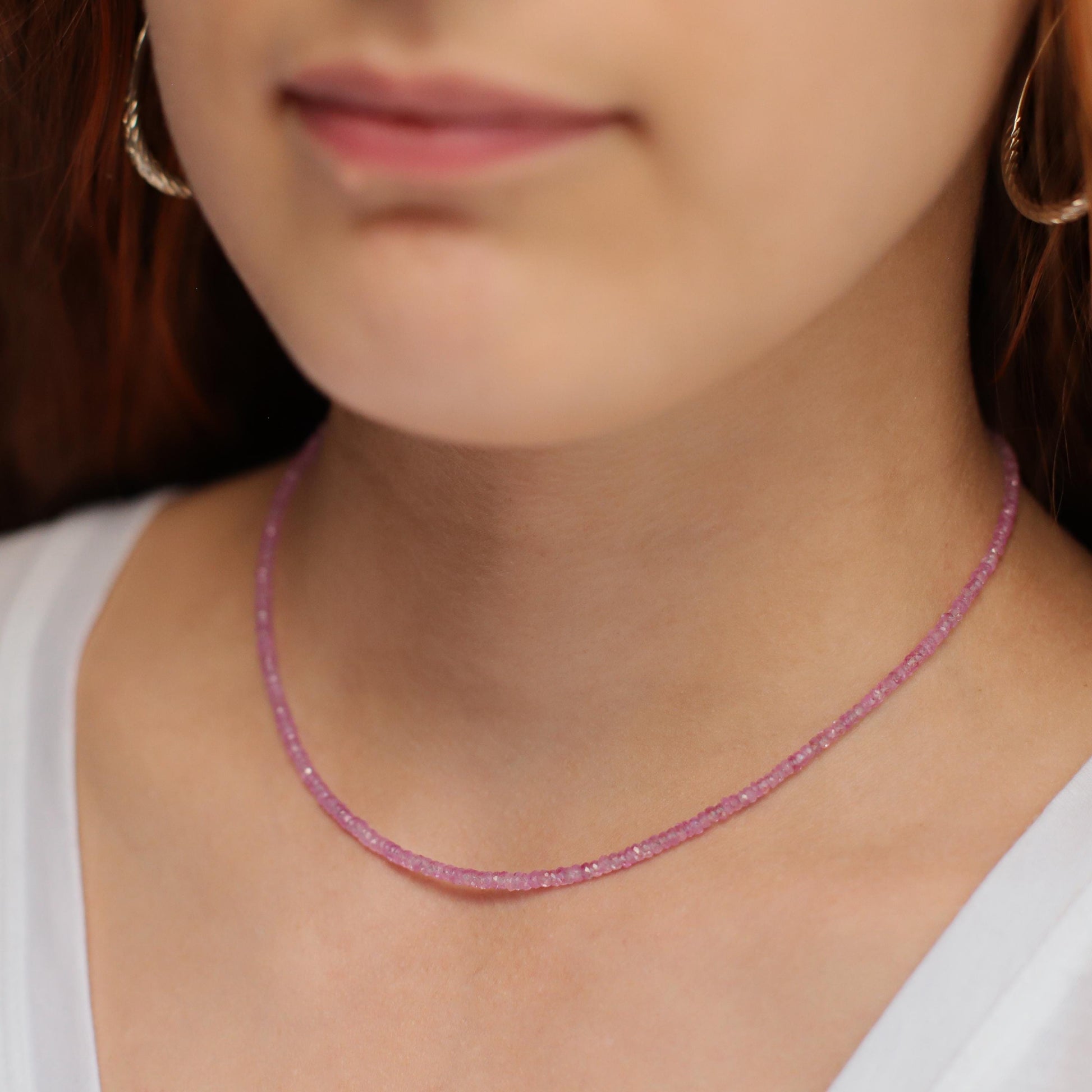 14K Pink Sapphire choker