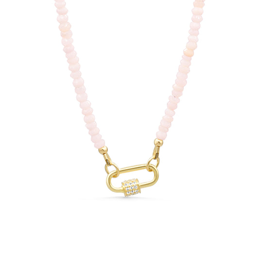 Pink opal necklace | Pink Beaded opal Necklace | peruvian pink opal necklace | beaded pink opal jewelry | pink opal jewelry | pink opal