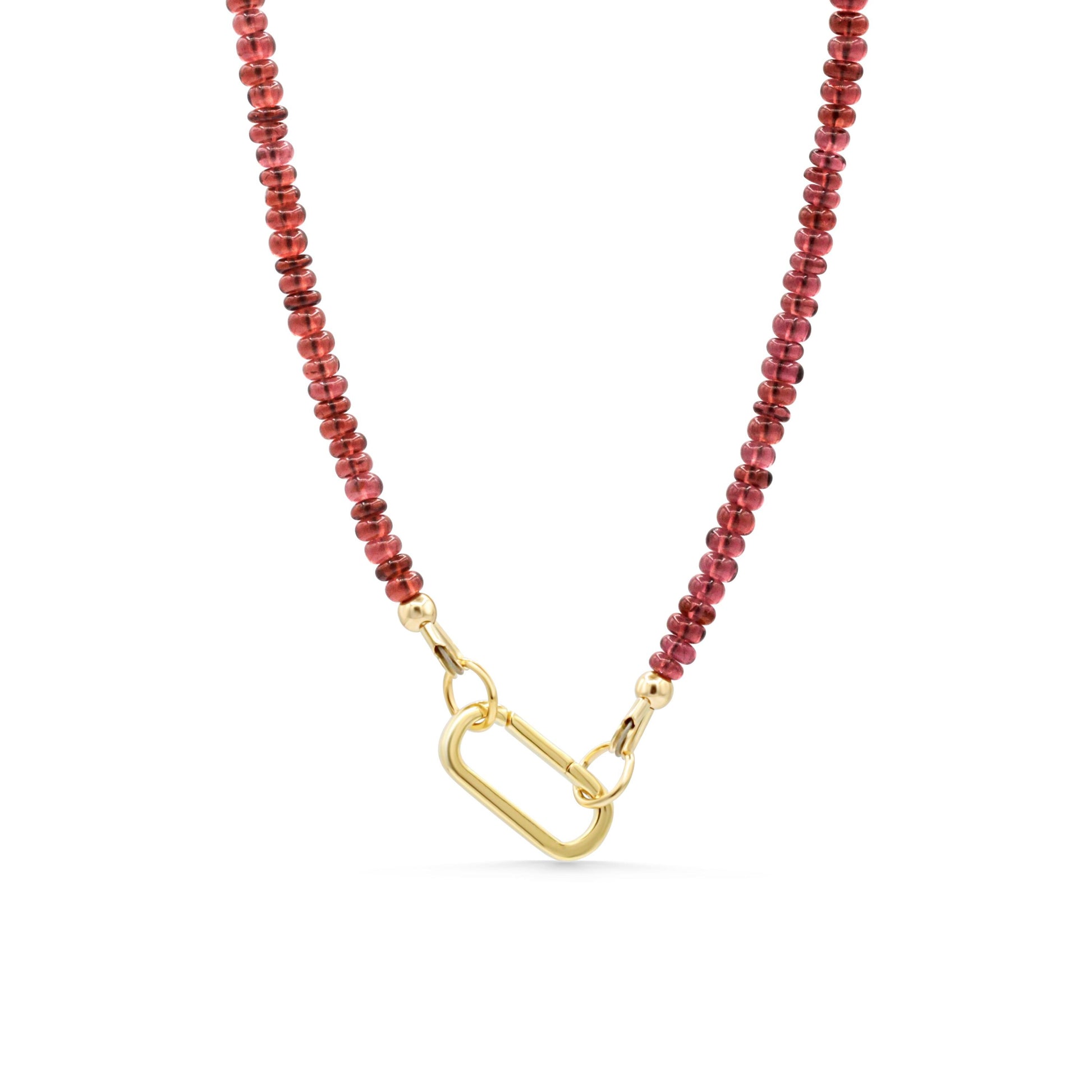 14K SOLID GOLD aaaa+ Garnet Carabiner Necklace | Women's garnet necklace, Deep Red Garnet Necklace | Garnet gold necklace | Garnet statement