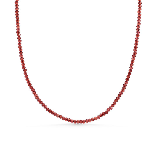 SOLID 14K GOLD Garnet Necklace | Women's Garnet Choker Necklace | Faceted Red Garnet | January birthstone | gold garnet