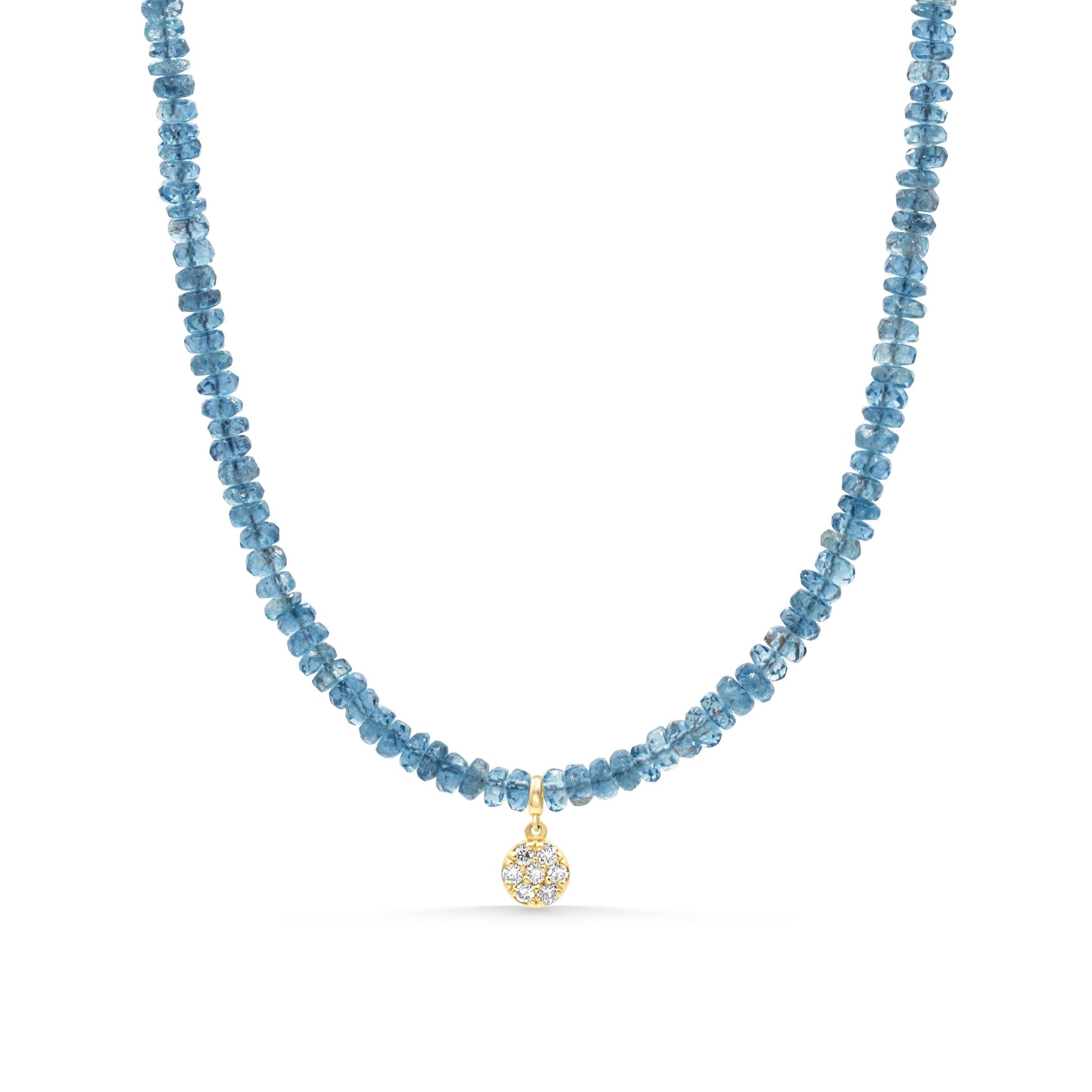 14K DIAMOND Santa Maria Aquamarine Necklace, March Birthstone, Women's Aquamarine Necklace, aquamarine, Natural Aquamarine, AAAA+ aquamarine