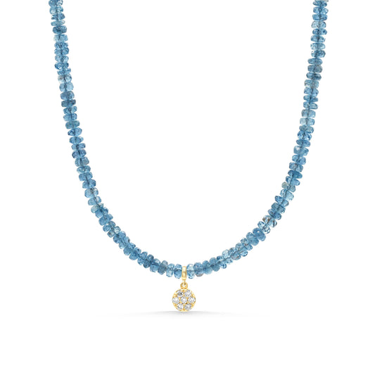 14K DIAMOND Santa Maria Aquamarine Necklace, March Birthstone, Women's Aquamarine Necklace, aquamarine, Natural Aquamarine, AAAA+ aquamarine