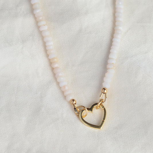 Pink opal necklace | Pink Beaded opal Necklace | peruvian pink opal necklace | beaded pink opal jewelry | pink opal jewelry | pink opal
