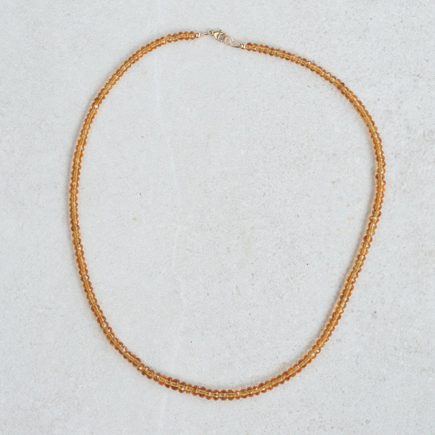 14K solid gold AAAA+ Unheated genuine citrine necklace | 100% genuine natural citrine beaded necklace | dainty beaded natural citrine
