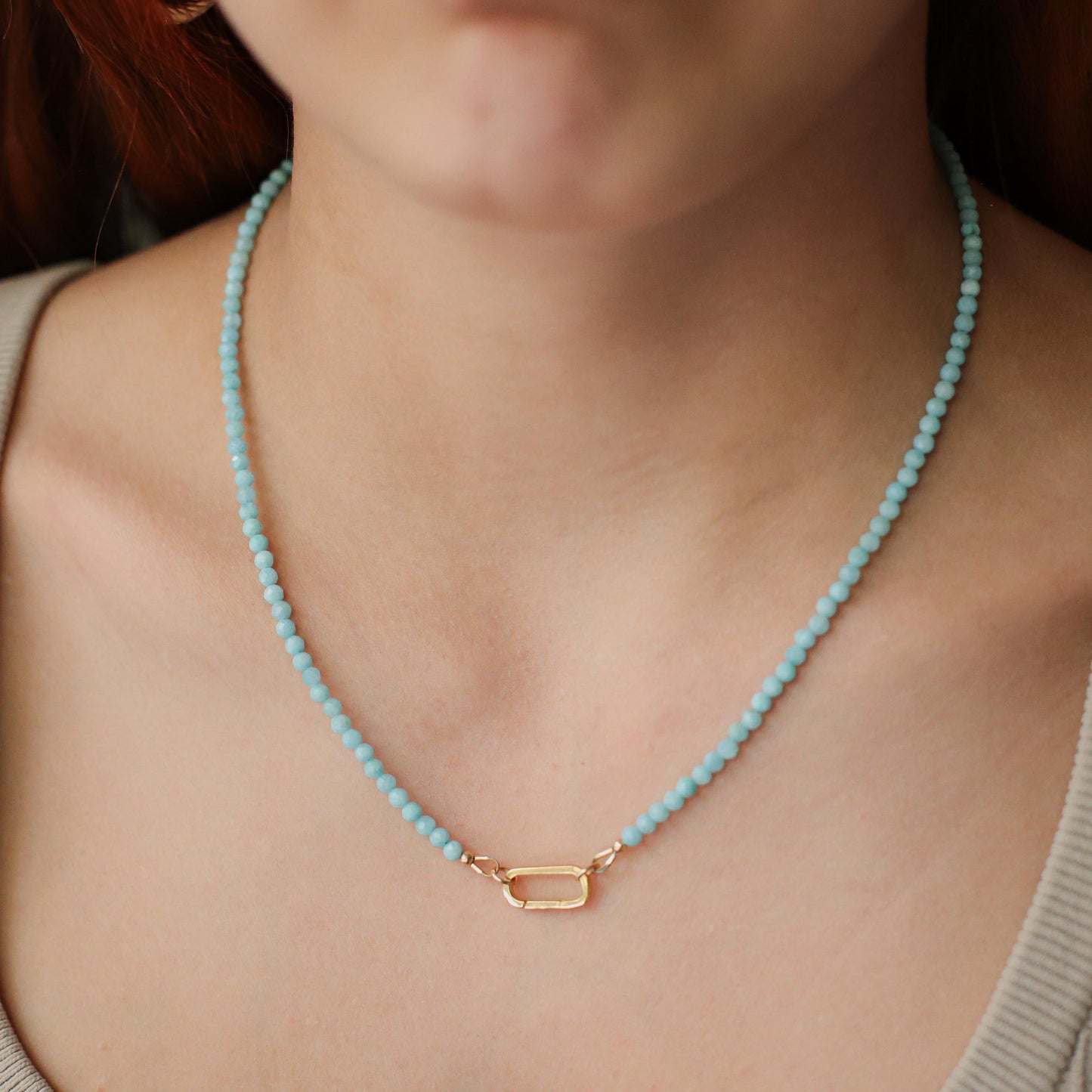 Larimar Carabiner Necklace