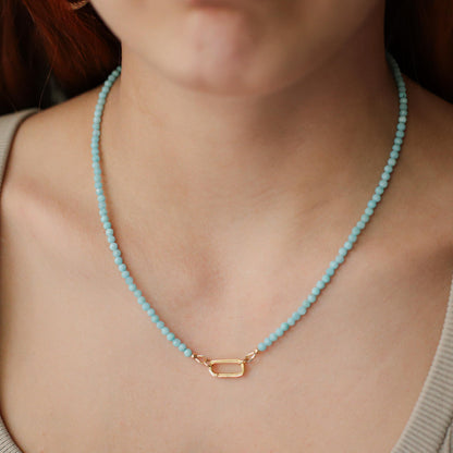 Larimar Carabiner Necklace