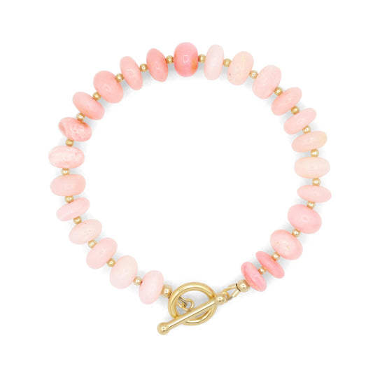 Pink Opal Bracelet, Pink opal beaded bracelet | Soft Pink Beads | Peruvian pink opal bracelet, Pink Opal | pink opal heishi