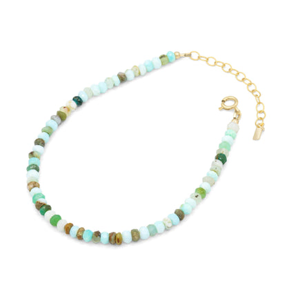 Peruvian Opal anklet | Beaded Peruvian opal anklet bracelet, women's gemstone anklet | delicate opal anklet | gemstone anklet | beach anklet