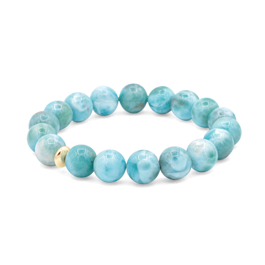 AAAA+ Larimar Bracelet 10mm, AAAA+ Larimar Bracelet | Genuine Larimar | Rare Larimar | Authentic Larimar Jewelry | Dolphin stone