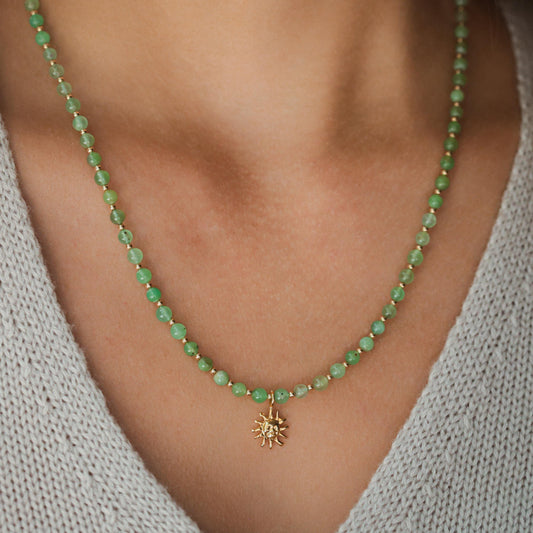 Australian Chrysoprase beaded necklace | happy Chrysoprase jewelry | green gemstone beaded necklace | AAA chrysoprase necklace