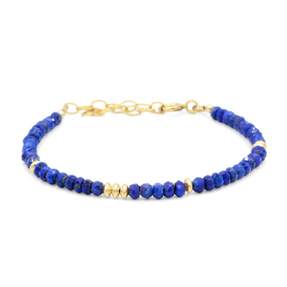14K GOLD Lapis Lazuli Bracelet | dainty tiny lapis lazuli beaded bracelet | lapis lazuli gold bracelet | genuine lapis lazuli bracelet