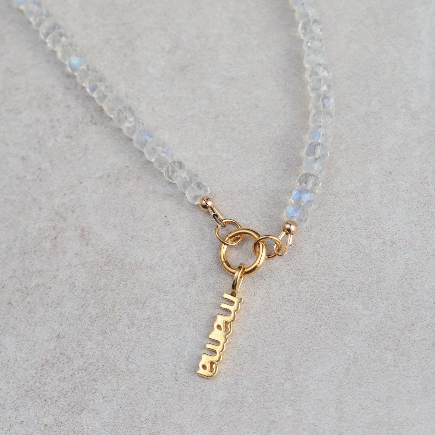 AAAA+ Rainbow Moonstone Necklace | Moonstone carabiner necklace | Moonstone beaded necklace choker | June birthstone | Moonstone jewelry