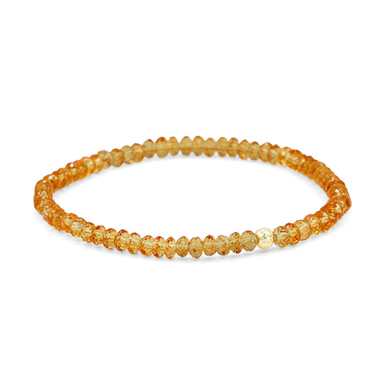 SOLID 14K GOLD aaaa+ natural citrine 4mm | Citrine Bracelet 4mm | Natural Citrine Stone Solar Plexus Chakra Meditation Bracelet Yoga