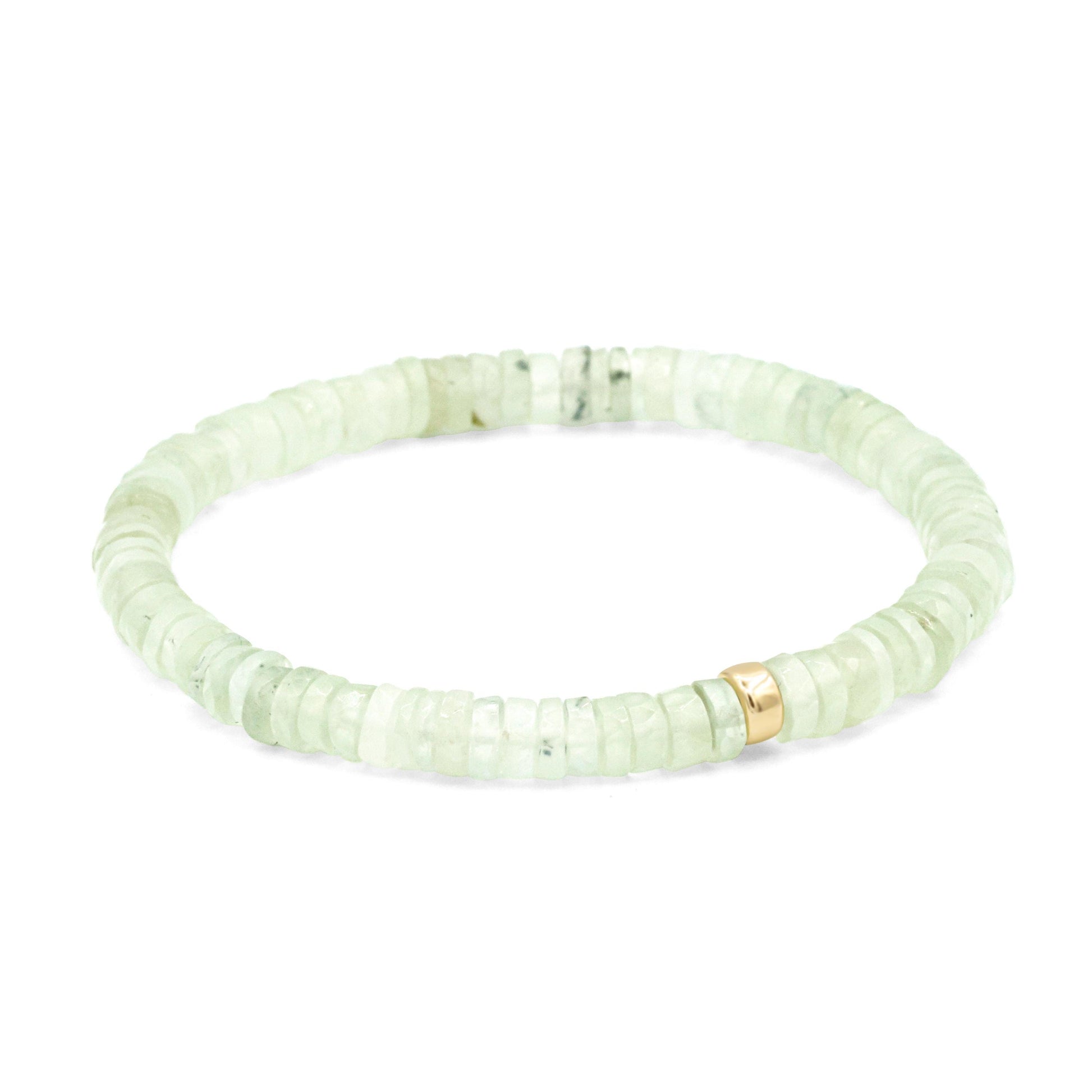 Prehnite Heishi bracelet
