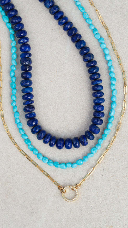 Cerulean Turquoise Necklace – Sleeping Beauty Arizona Turquoise, Sleeping Beauty Necklace, December Birthstone, Beaded Bracelet