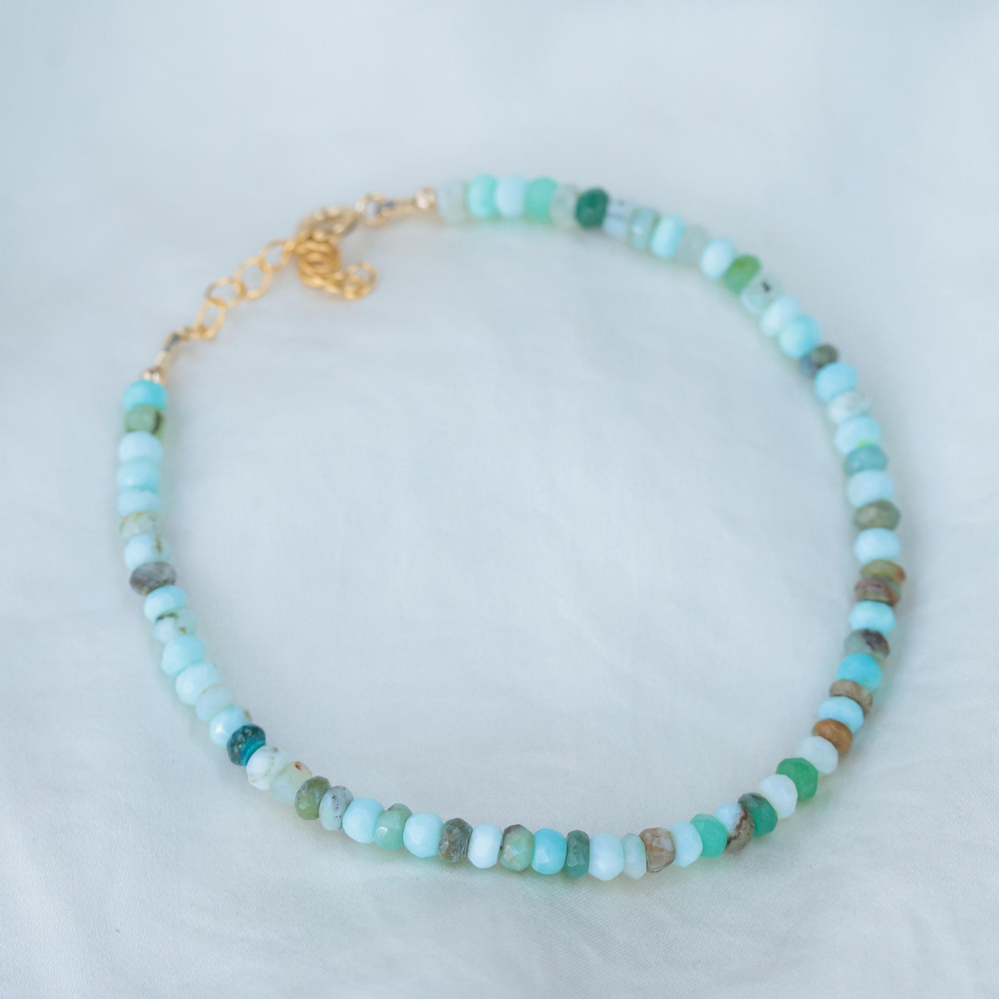 Peruvian Opal anklet | Beaded Peruvian opal anklet bracelet, women's gemstone anklet | delicate opal anklet | gemstone anklet | beach anklet