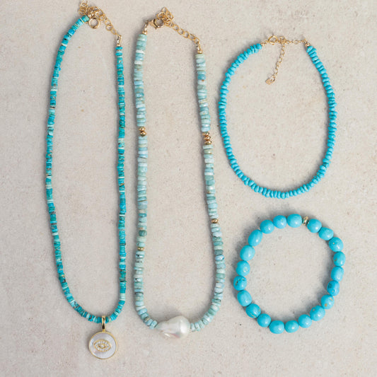 Sleeping beauty turquoise Anklet | Beaded turquoise anklet | women's gemstone ankle bracelet | turquoise ankle bracelet | turquoise anklet