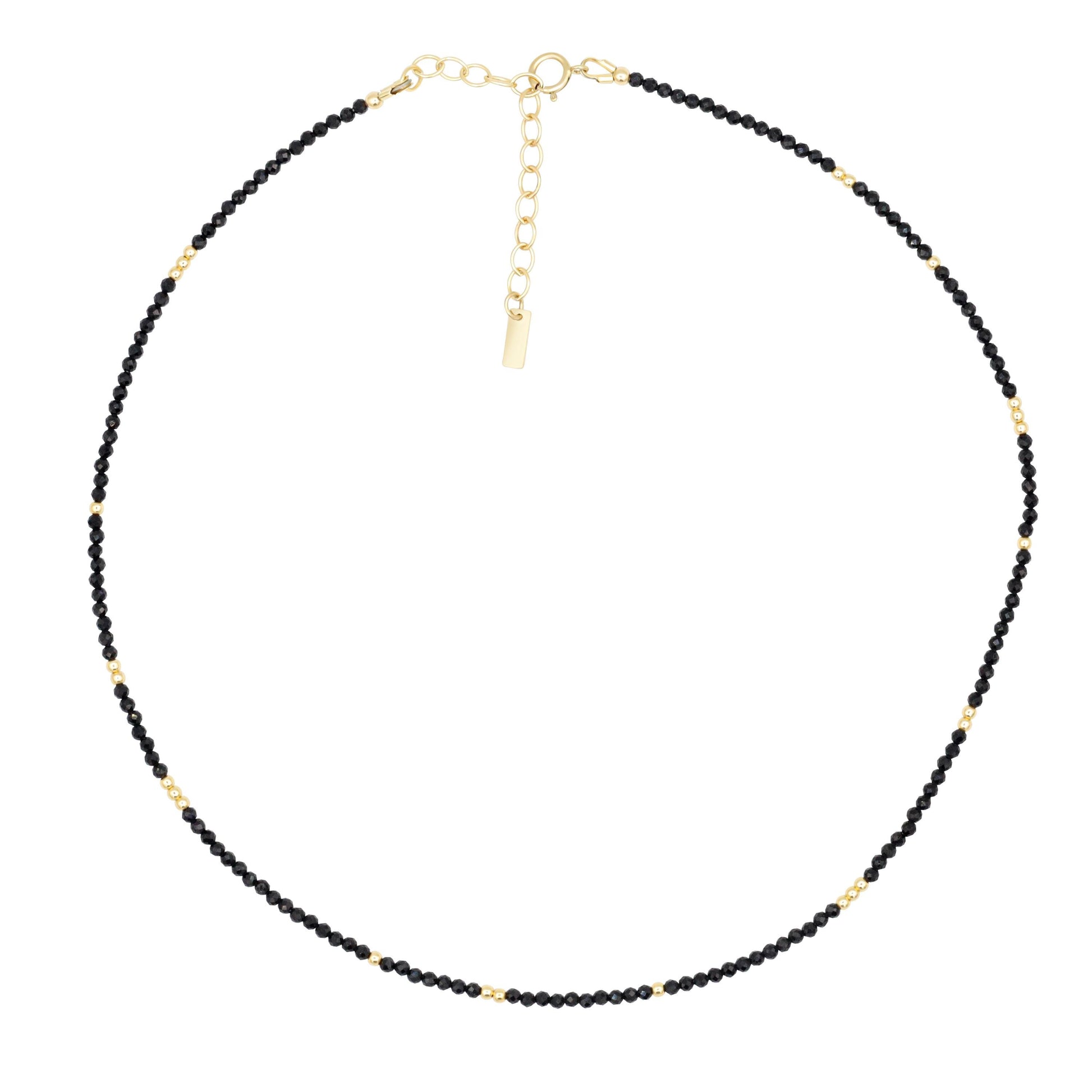 Black Spinel Gold Necklace