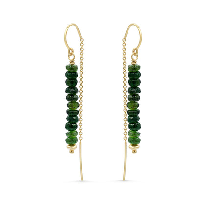 Green tourmaline threaders - 14K gold filled