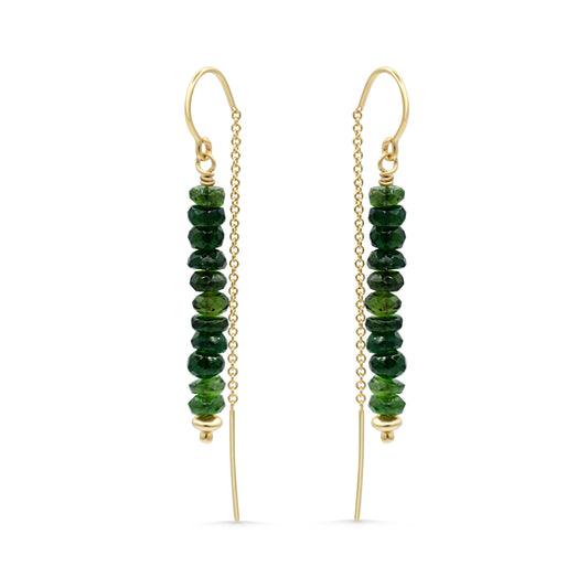 Green tourmaline threaders - 14K gold filled