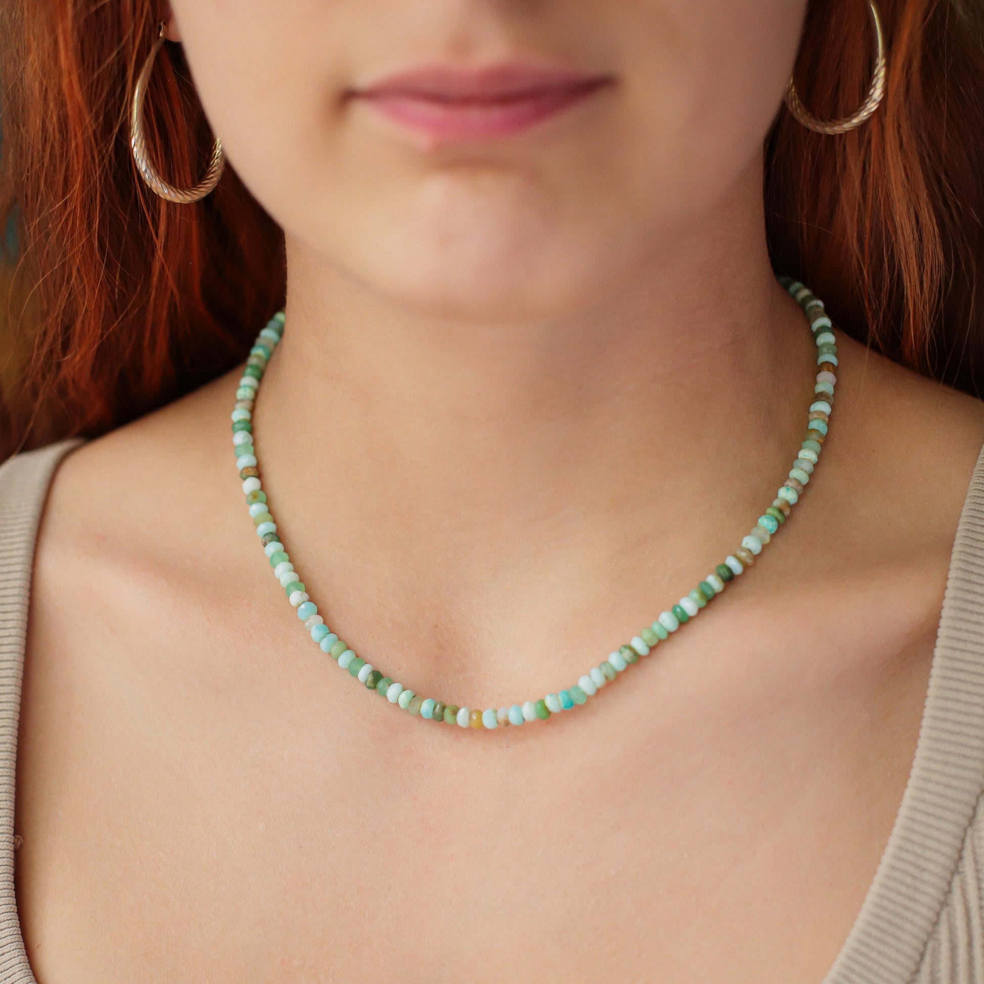 Peruvian opal Necklace | Green opal necklace | Candy opal necklace | summer gemstone necklace | green opal necklace, opal necklace