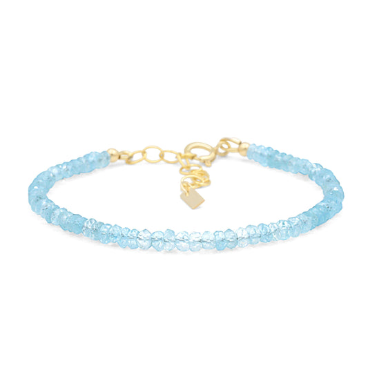 Aquamarine bracelet 3mm | March birthstone | AAA Aquamarine bracelet | Genuine beaded aquamarine bracelet | aquamarine