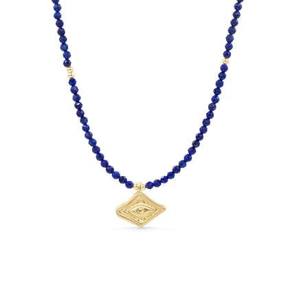 Lapis lazuli beaded necklace | 14K gold filled lapis choker | beaded lapis lazuli necklace | gold lapis | dainty lapis jewelry