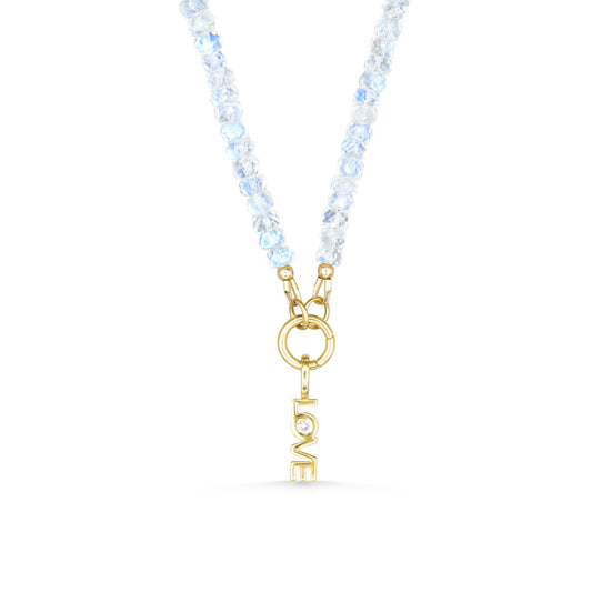 AAAA+ Rainbow Moonstone Necklace | Moonstone carabiner necklace | Moonstone beaded necklace choker | June birthstone | Moonstone jewelry