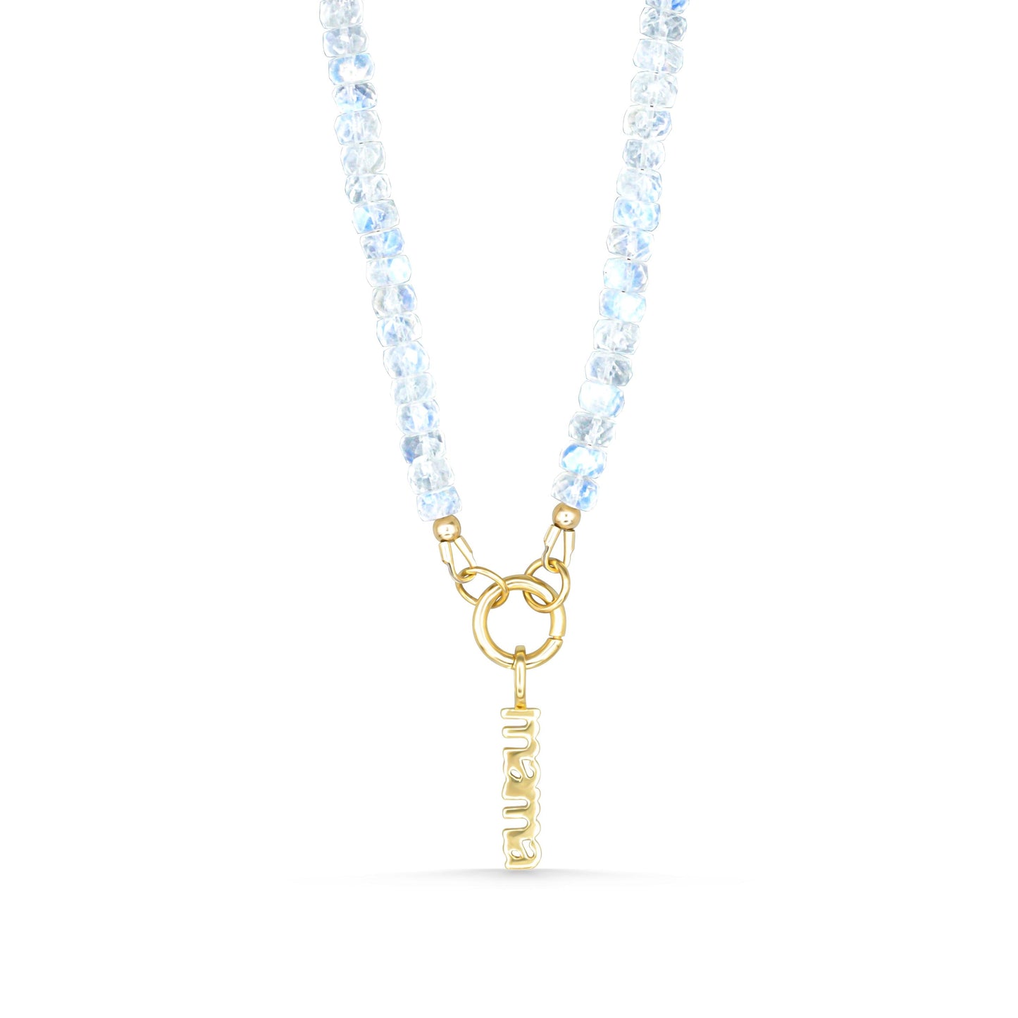 AAAA+ Rainbow Moonstone Necklace | Moonstone carabiner necklace | Moonstone beaded necklace choker | June birthstone | Moonstone jewelry