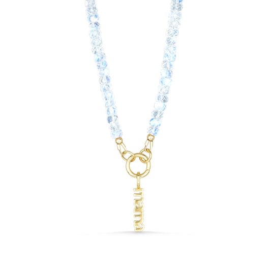 AAAA+ Rainbow Moonstone Necklace | Moonstone carabiner necklace | Moonstone beaded necklace choker | June birthstone | Moonstone jewelry