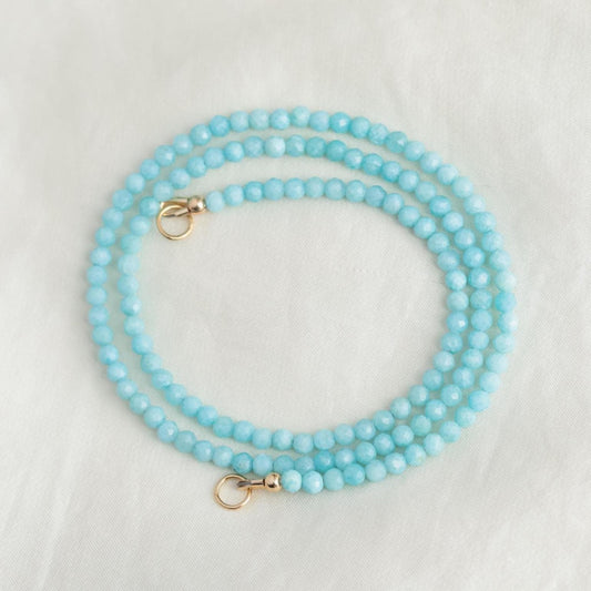 Stunning Larimar Beaded Necklace, AAAA+ larimar necklace, Necklaces for Women, Larimar Necklace. Beaded Necklace, Gemstone