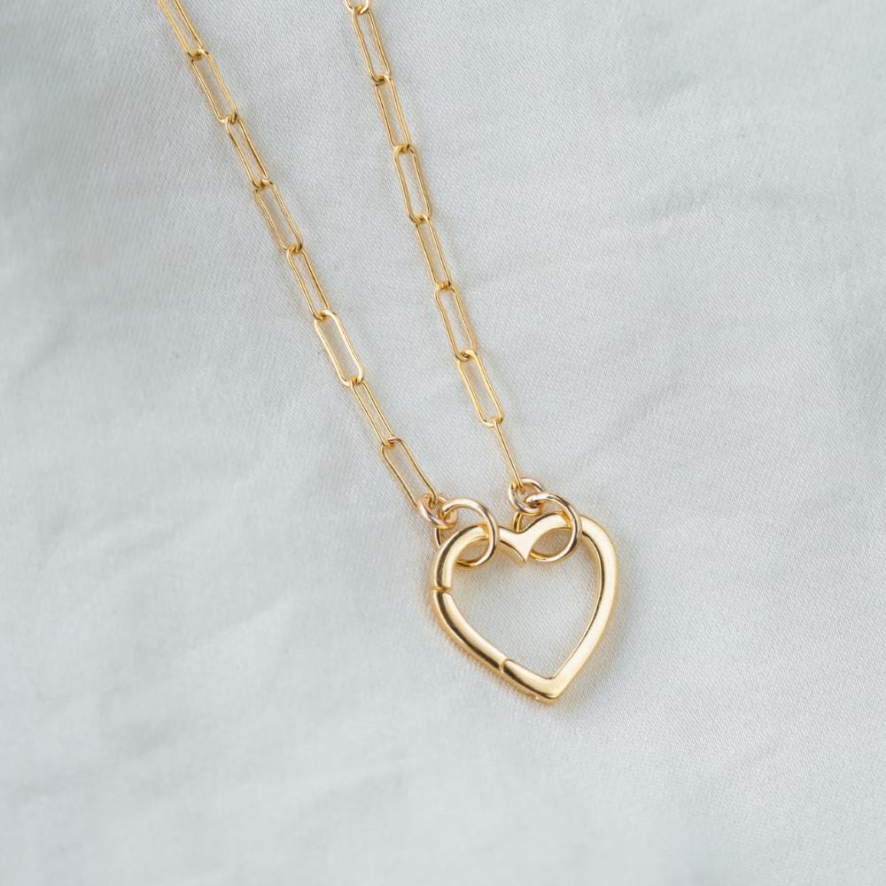 Small Gold filled paper clip necklace, 14K gold filled, Paper clip layering necklace #0357