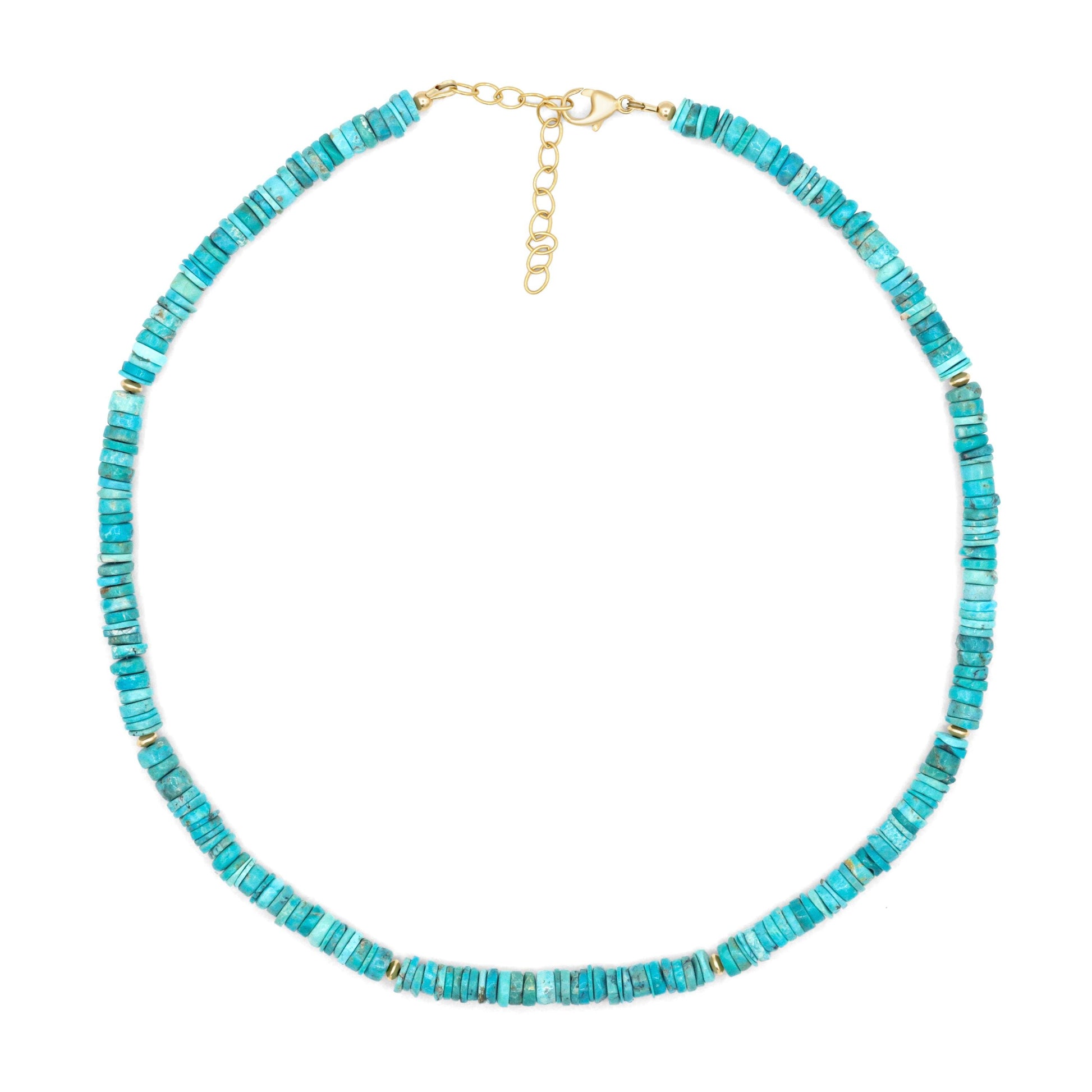 Genuine turquoise beaded necklace | Turquoise beaded necklace | rondel turquoise necklace | turquoise | December birthstone