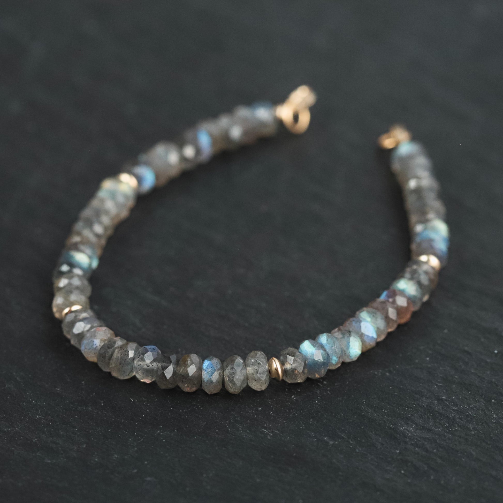 Labradorite Carabiner Bracelet | Women's Labradorite Bracelet | AAA+ Labradorite | Blue Flash Labradorite bracelet | labradorite beaded