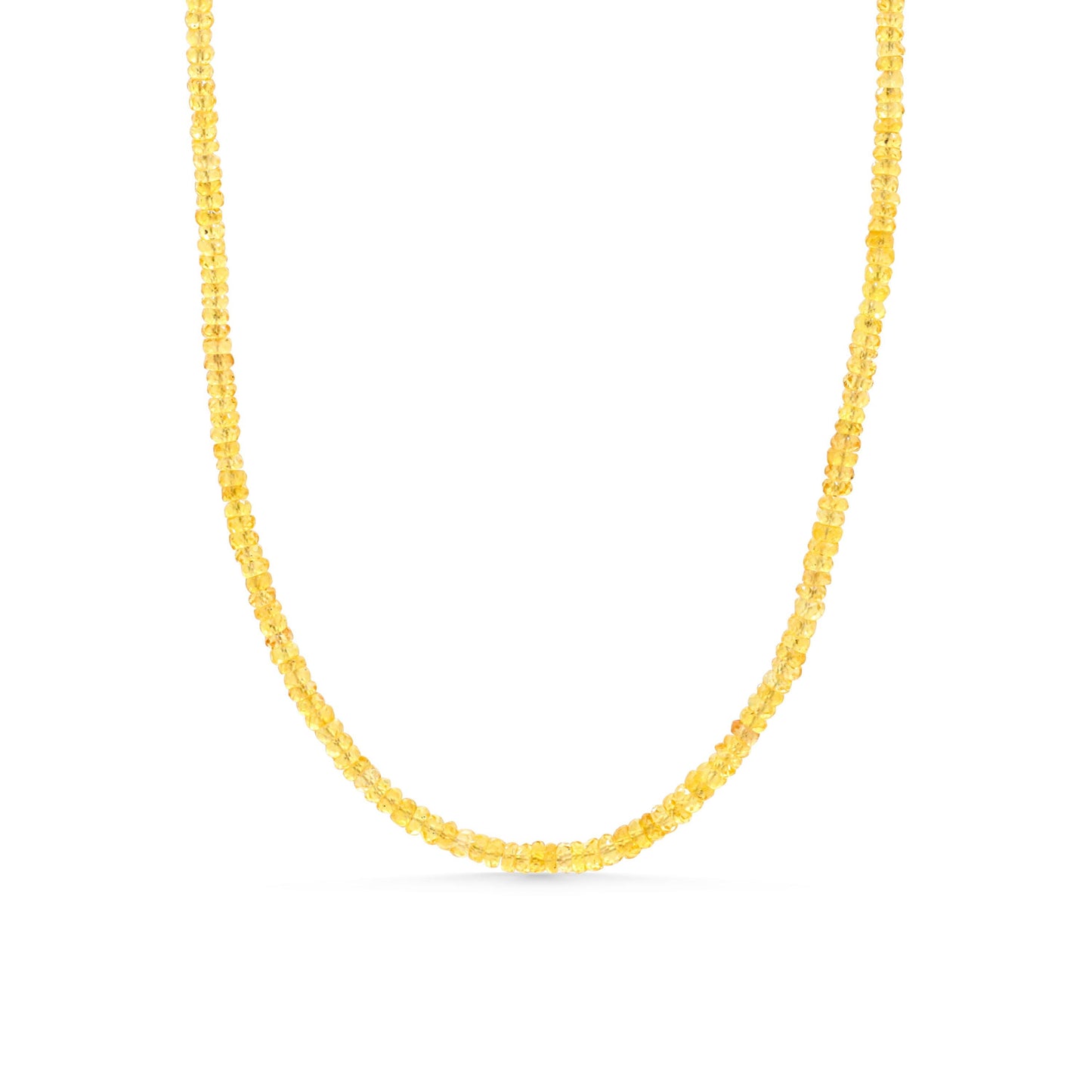 AAAA+ Yellow Sapphire Necklace | Yellow Beaded Sapphire Necklace | Natural Sapphire Necklace | Yellow Sapphire
