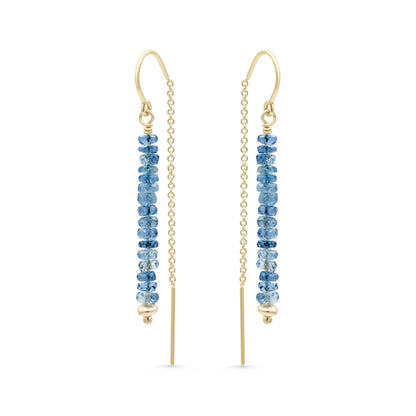 AAAA+ aquamarine earrings, santa maria aquamarine threaders, gold filled aquamarine earrings, gold aquamarine earrings