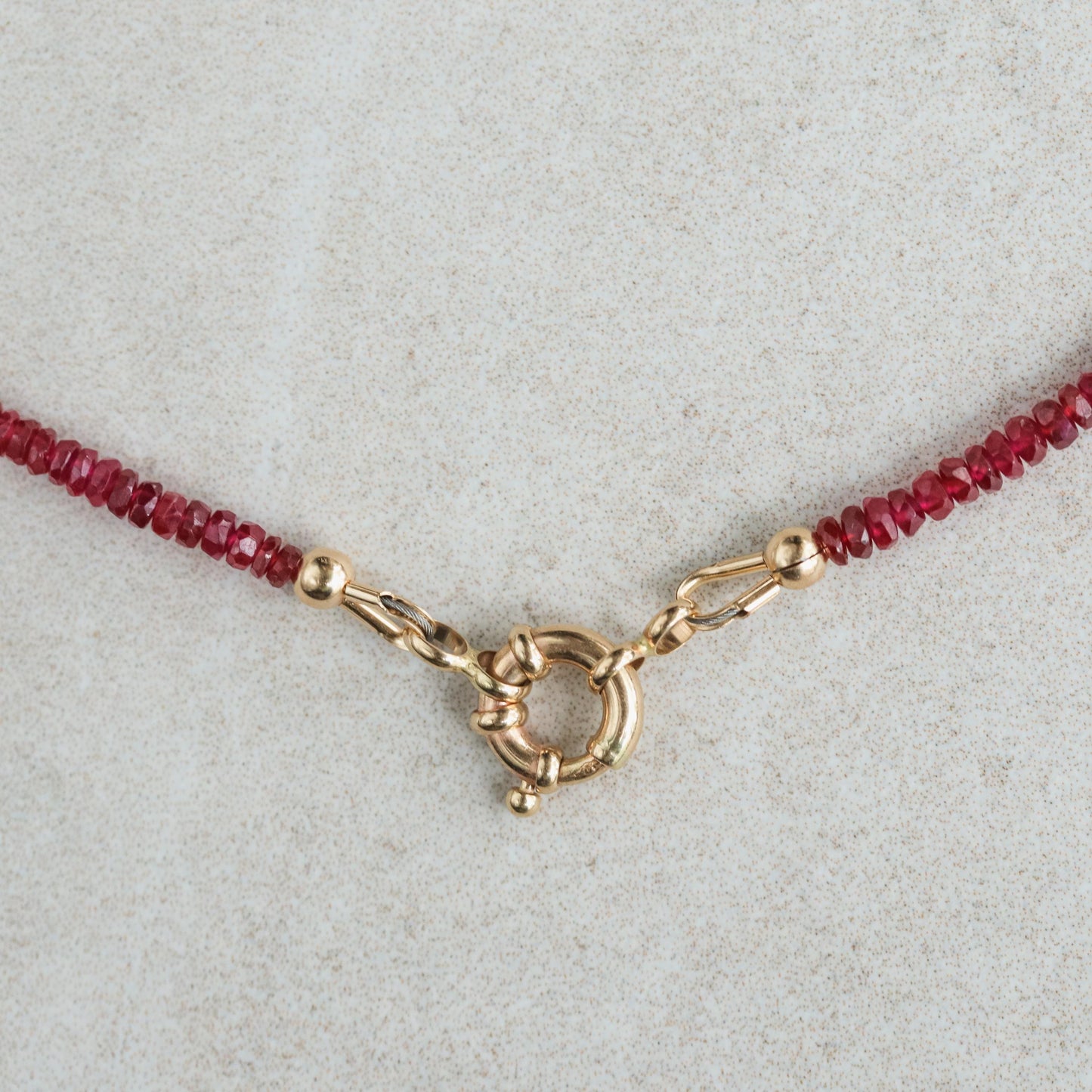 SOLID GOLD Longido Ruby necklace | Beaded pink ruby Longido Ruby necklace | Ruby necklace Longido Ruby | July birthstone necklace | ruby