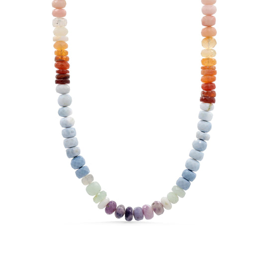 100% genuine multi opal necklace | Multi Opal genuine necklace | colorful opal necklace | genuine opal beaded jewelry | rainbow necklace