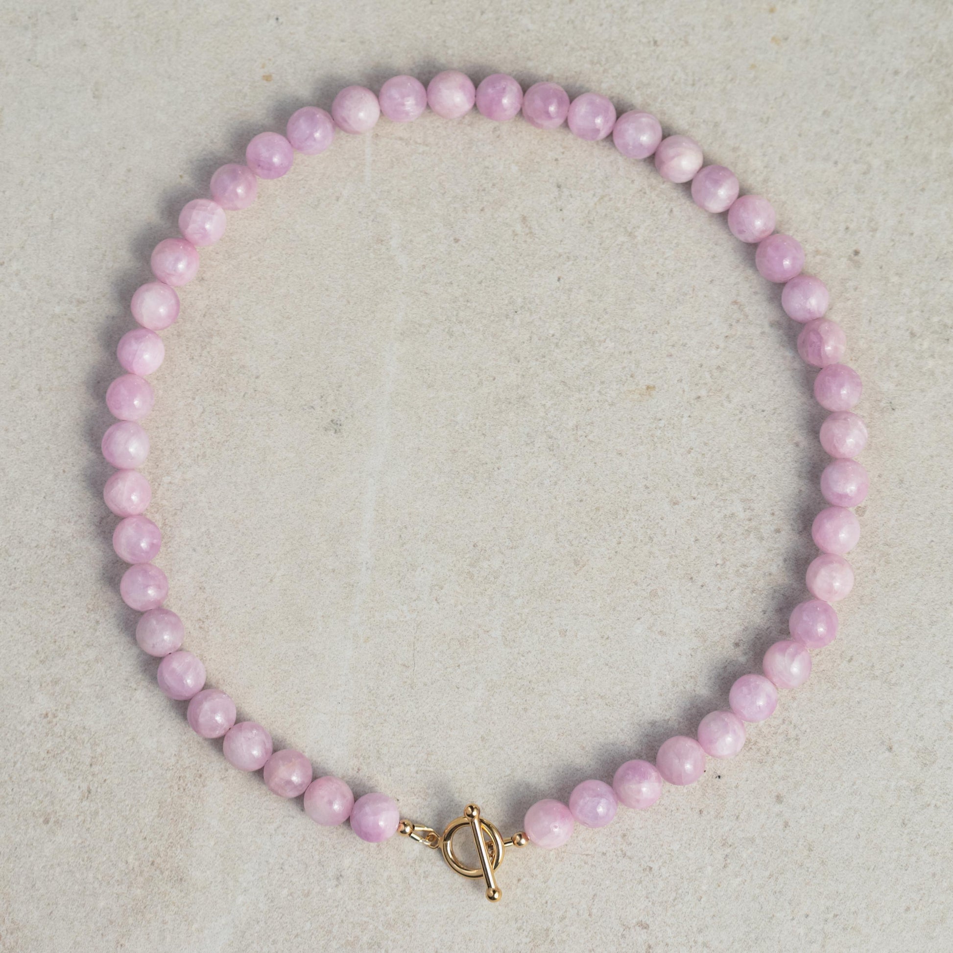 Kunzite Beaded Necklace, 9mm kunzite | kunzite Necklace | kunzite Necklace | kunzite 14K gold filled | women's kunzite jewelry