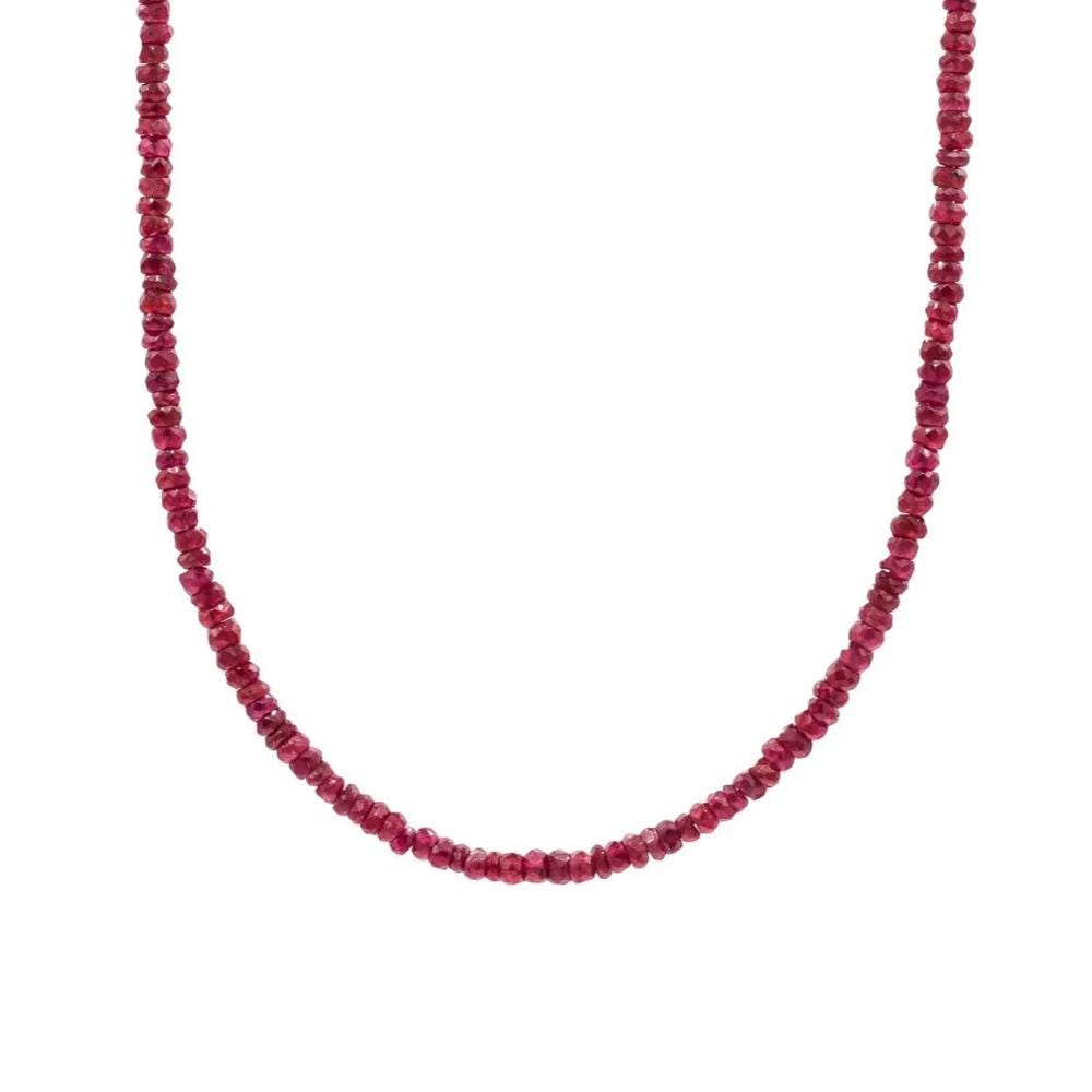 SOLID GOLD Longido Ruby necklace | Beaded pink ruby Longido Ruby necklace | Ruby necklace Longido Ruby | July birthstone necklace | ruby