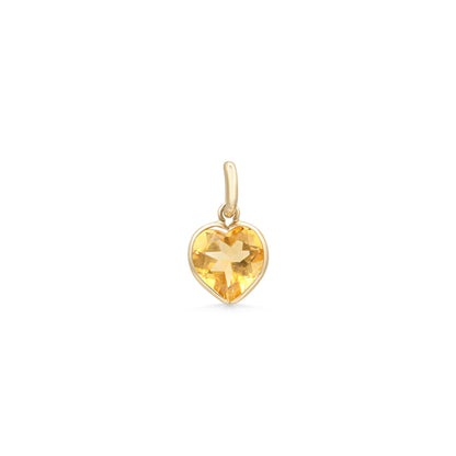 14K GOLD Citrine Pendant | gold Citrine necklace, Citrine heart Jewelry, Citrine heart pendant, genuine citrine necklace