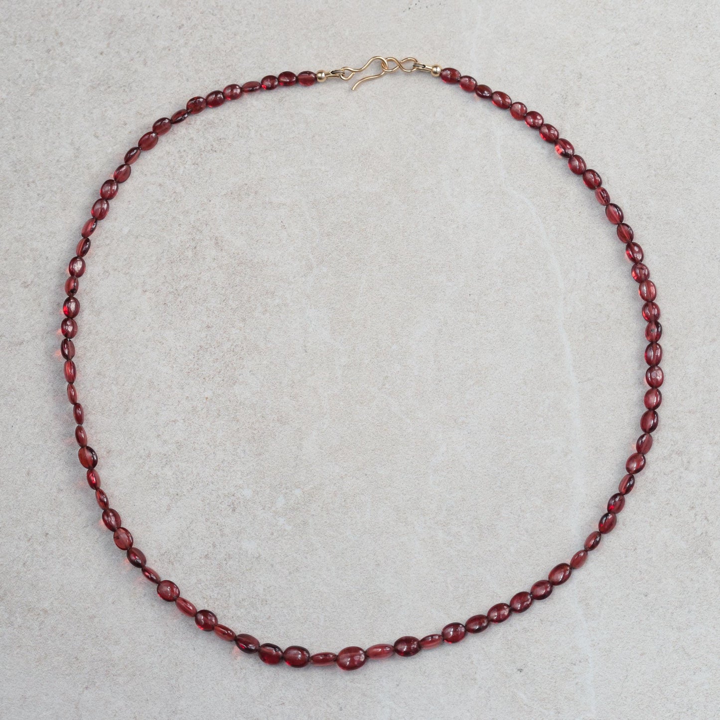 14K GOLD Garnet Beaded Necklace | AAAA+ genuine garnet beaded necklace | [ENGP1419] Smooth Red Garnet | gold garnet | Beaded garnet necklace