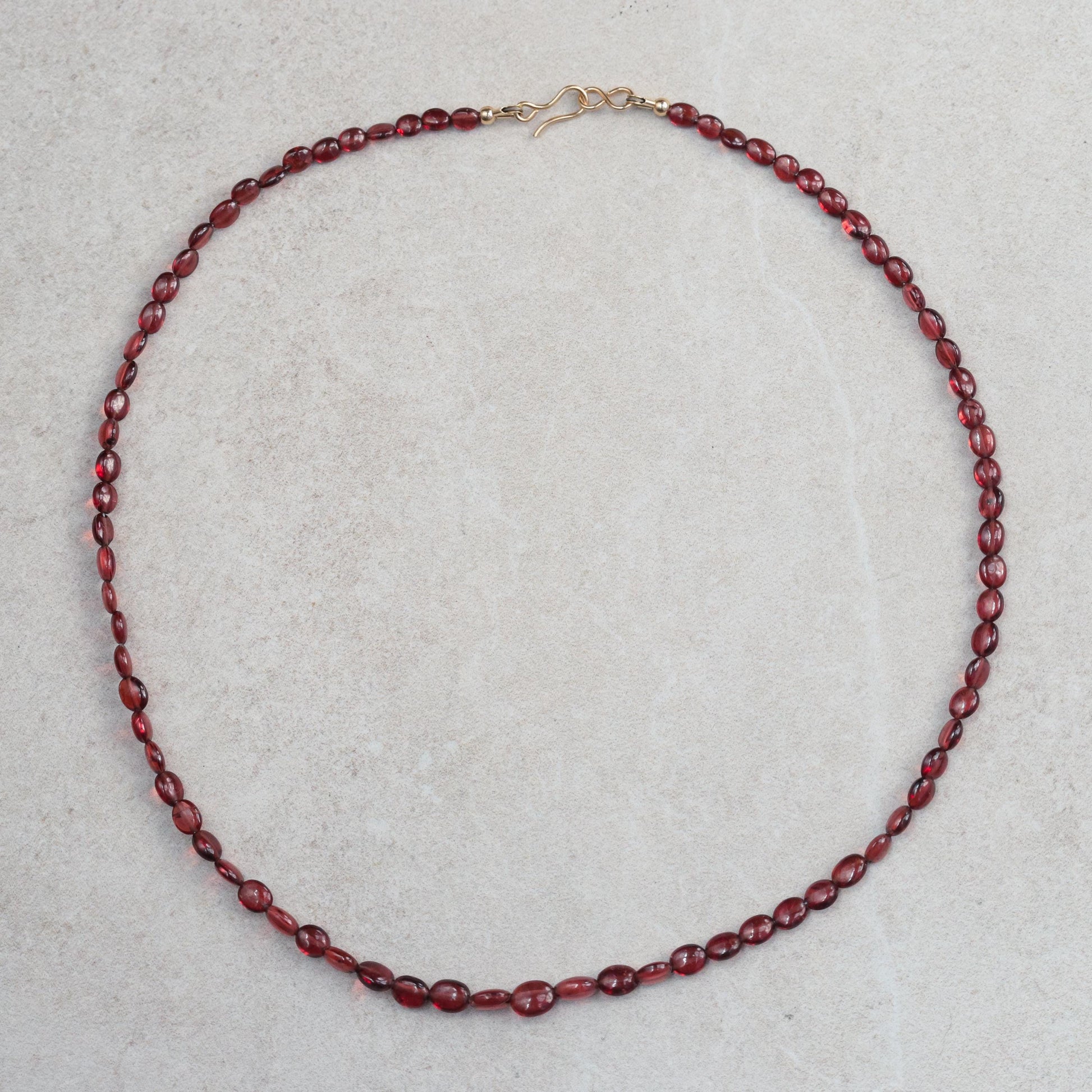 14K GOLD Garnet Beaded Necklace | AAAA+ genuine garnet beaded necklace | [ENGP1419] Smooth Red Garnet | gold garnet | Beaded garnet necklace